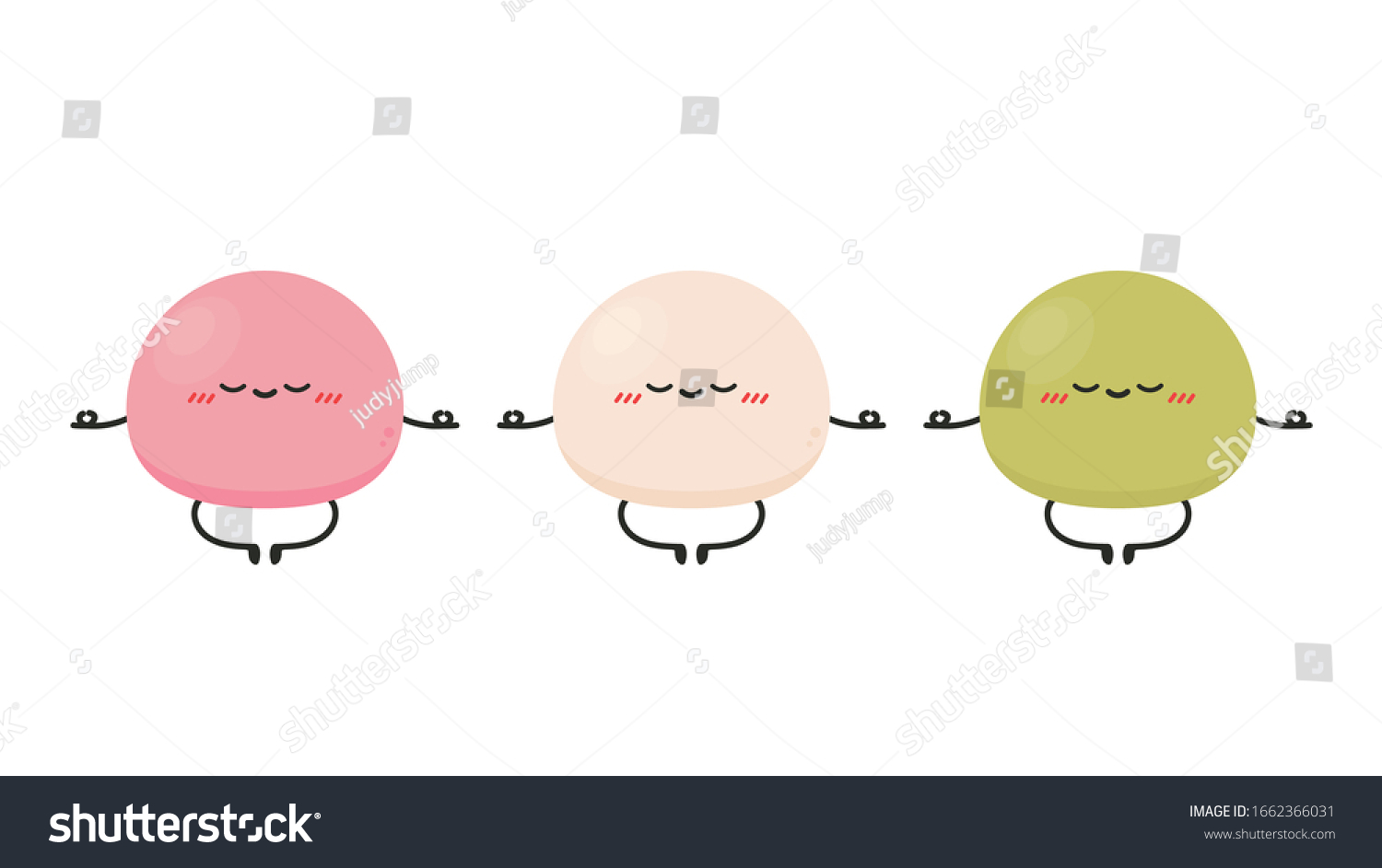 Mochi Character Design Wallpaper Free Space Stock Vector (Royalty Free ...