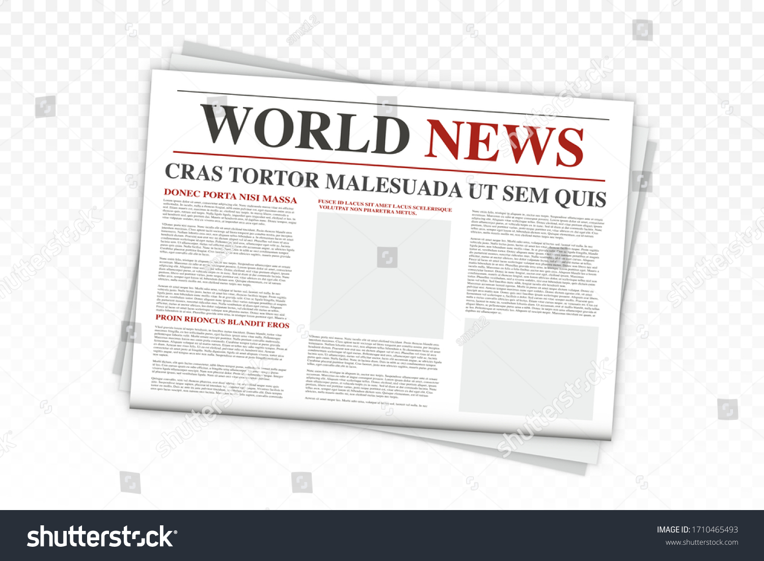 Mock Blank Daily Newspaper Realistic Vector Stock Vector (Royalty Free ...