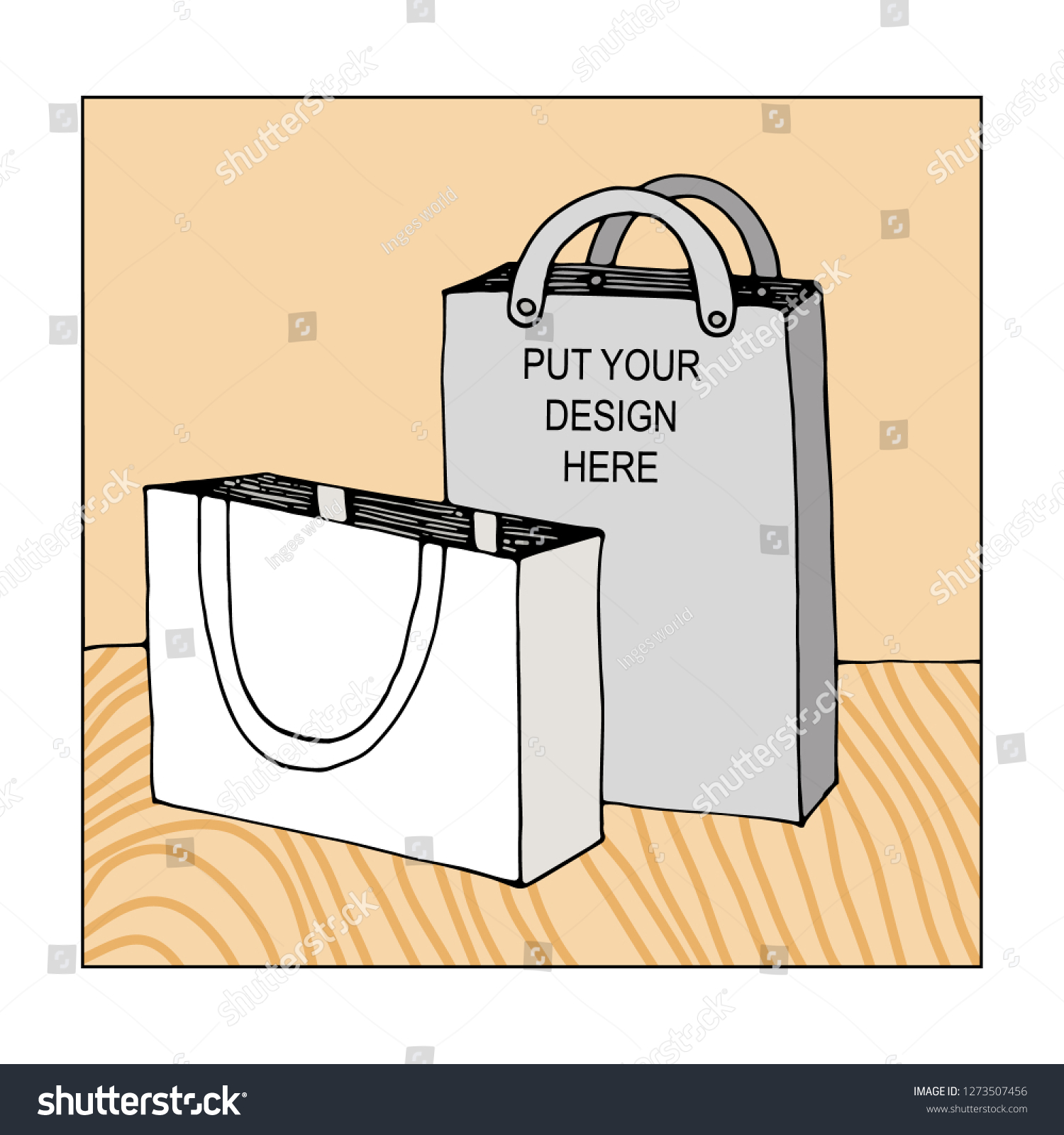 Download Mock Template Vector Illustration Paper Bags Stock Vector Royalty Free 1273507456