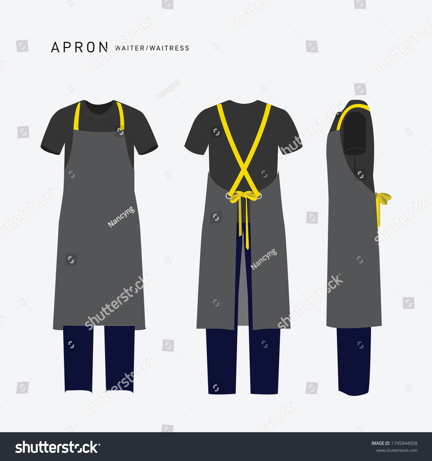 Download Mockup Casual Modern Apron Uniform Design Stock Vector Royalty Free 1745944058