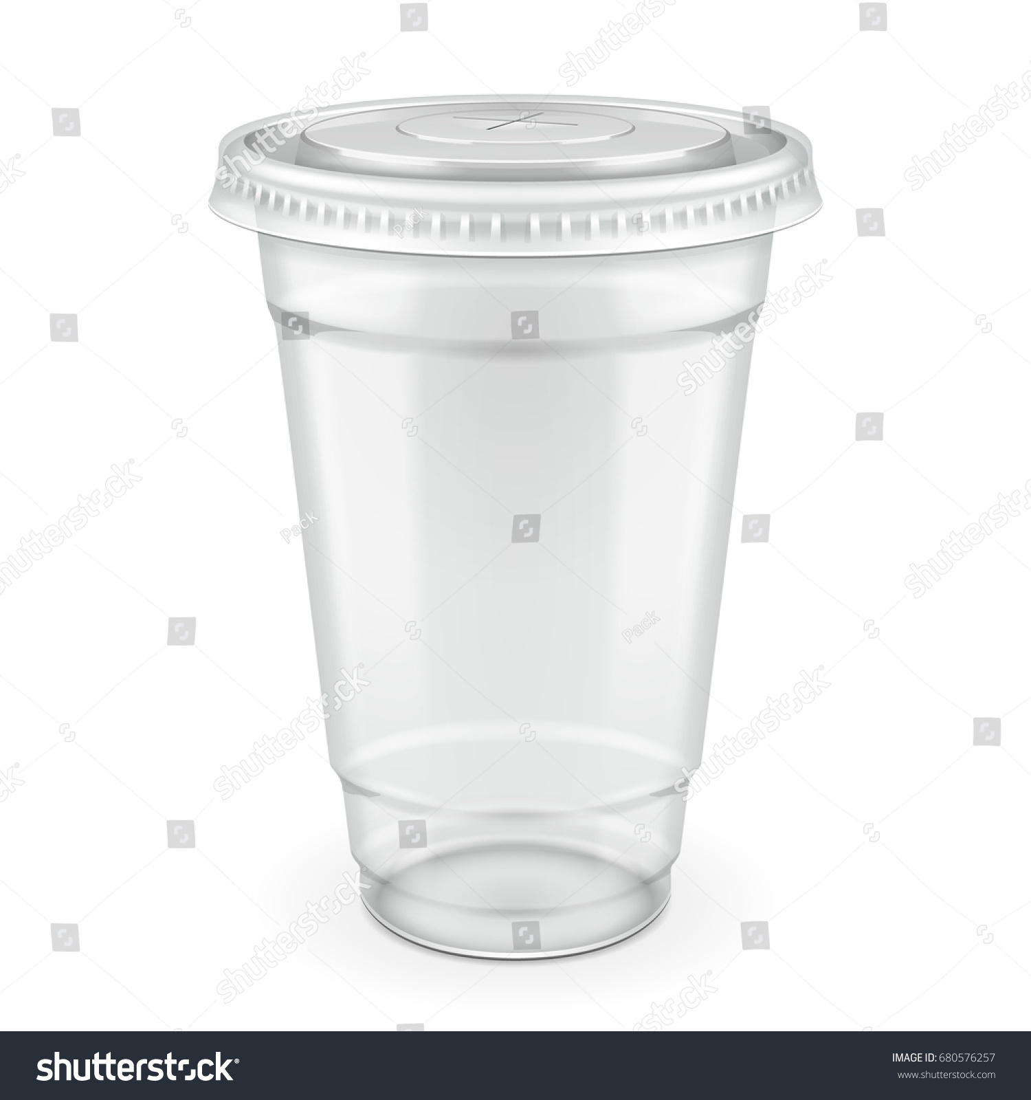 SVG of Mockup Empty Disposable Plastic Cup With Lid. Transparent Container For Cold, Hot Drink. Juice Fresh, Coffee, Tea, Milkshake. Illustration Isolated On White Background Mock Up Template Your Design. svg