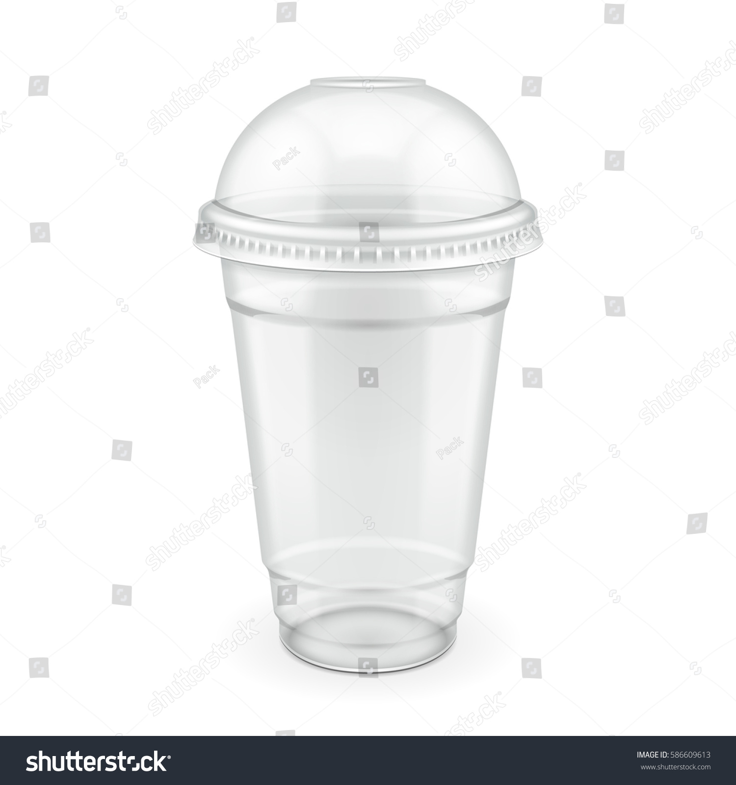 SVG of Mockup Empty Disposable Plastic Milkshake Cup With Lid. Transparent. Container For Cold, Drink. Juice Fresh, Coffee, Tea. Illustration Isolated On White Background Mock Up Template For Your Design. svg
