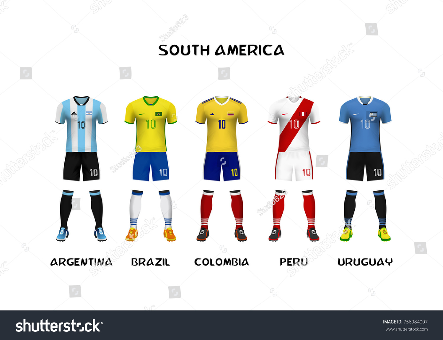 Download Mockup South America Football Jersey Concept Stock Vector ...