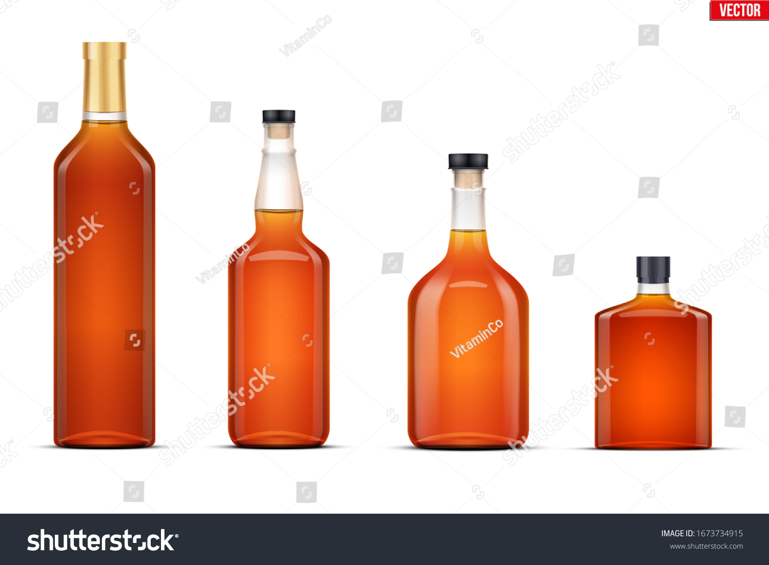 Download Mockup Set Whiskey Bottle Transparent Glass Stock Vector Royalty Free 1673734915