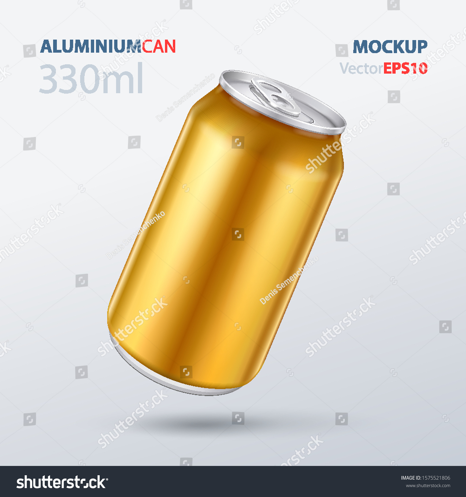 Download Mockup Yellow Metal Aluminum Beverage Drink Stock Vector Royalty Free 1575521806 PSD Mockup Templates