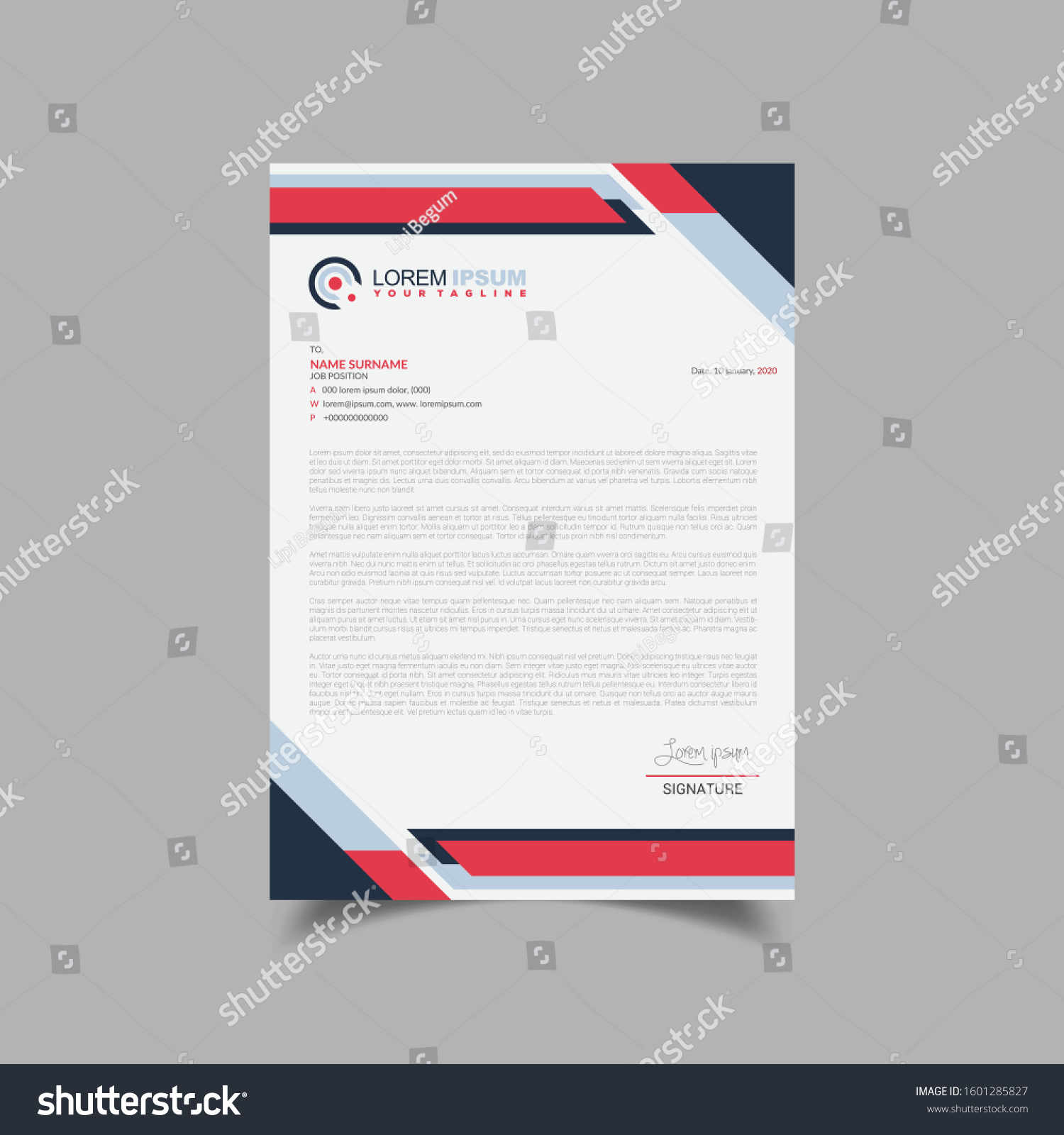 Modern Clean Letterhead Design Template Business Stock Vector Royalty Free 1601285827 3117