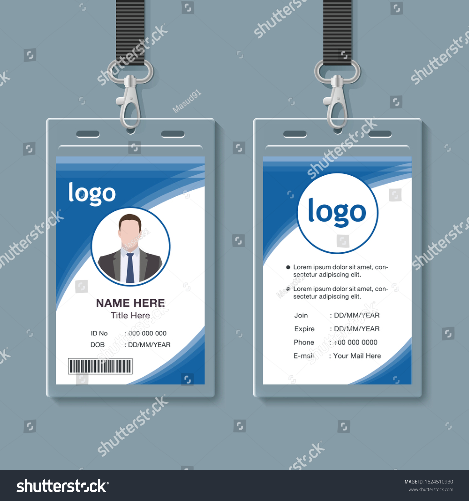 modern unique id card design template stock vector (royalty