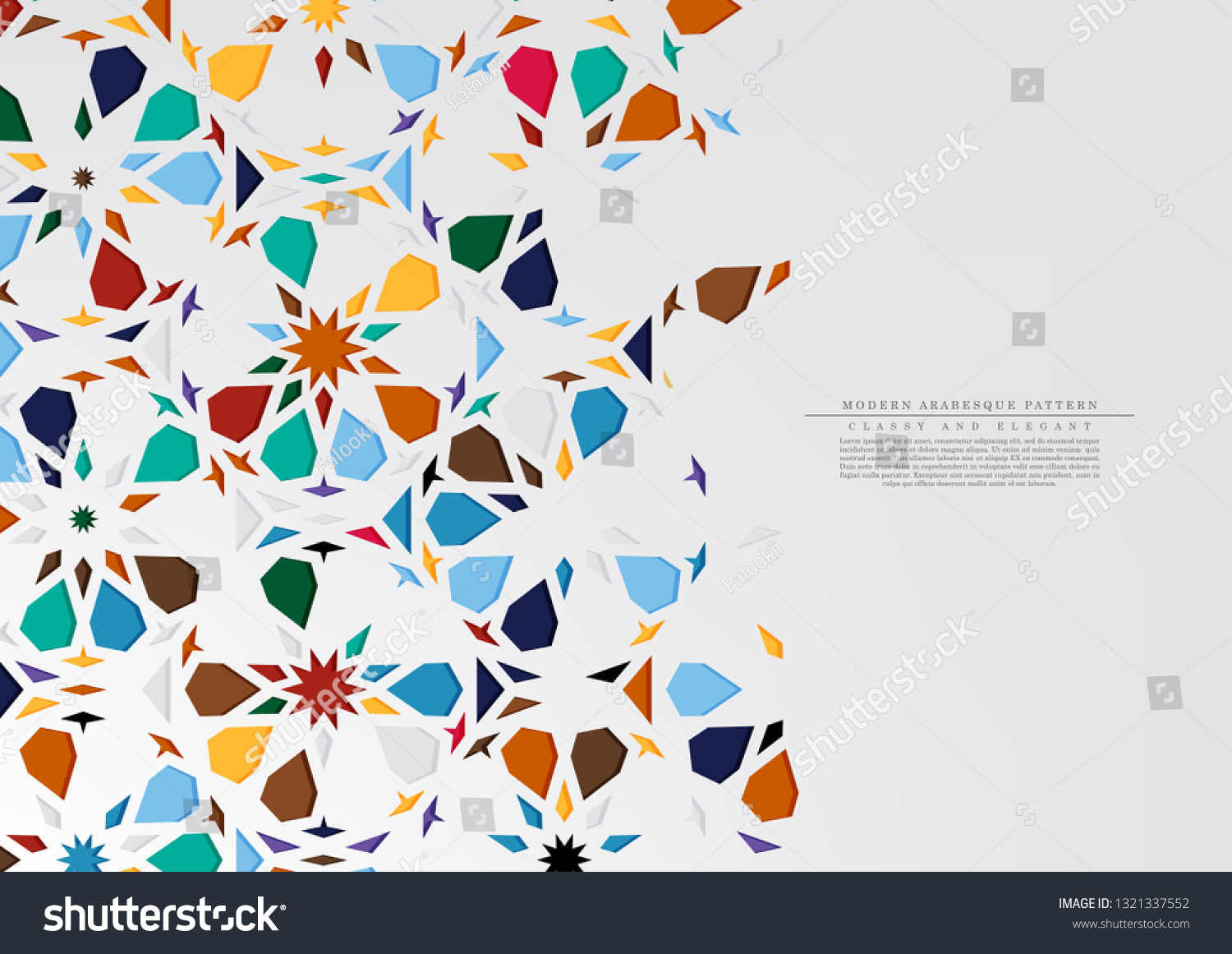 Modern Arabesque Hexagonal Pattern Colorful Background Stock Vector Royalty Free 1321337552