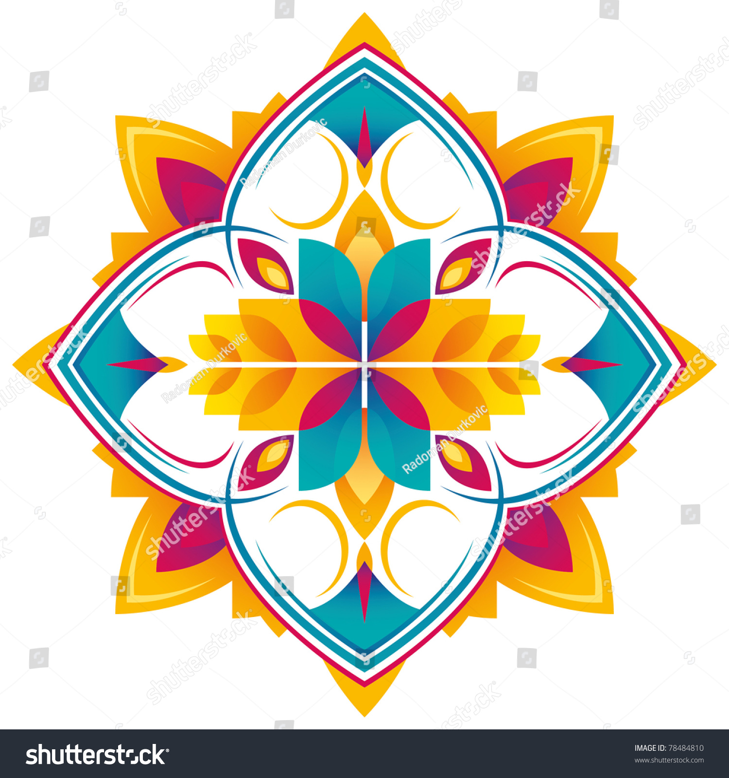 Modern Arabesque With Colorful Shapes. Vector Illustration. - 78484810 ...