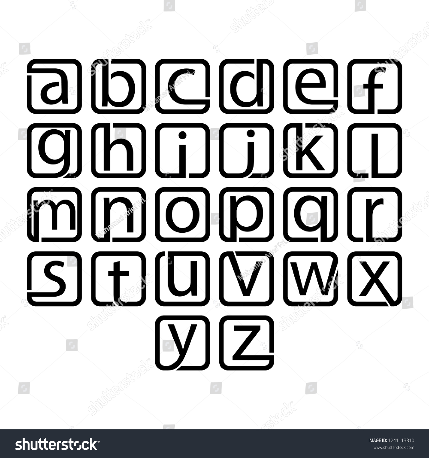 Modern Box Letter Stock Vector (Royalty Free) 1241113810 | Shutterstock