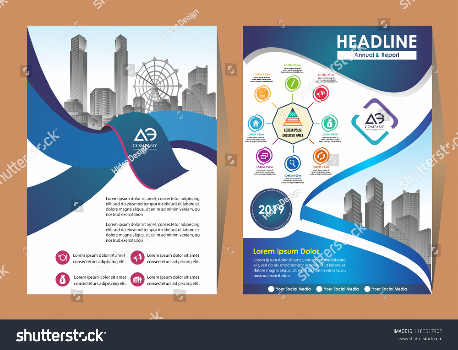 Modern Brochure Flyer Design Template City Stock Vector Royalty Free