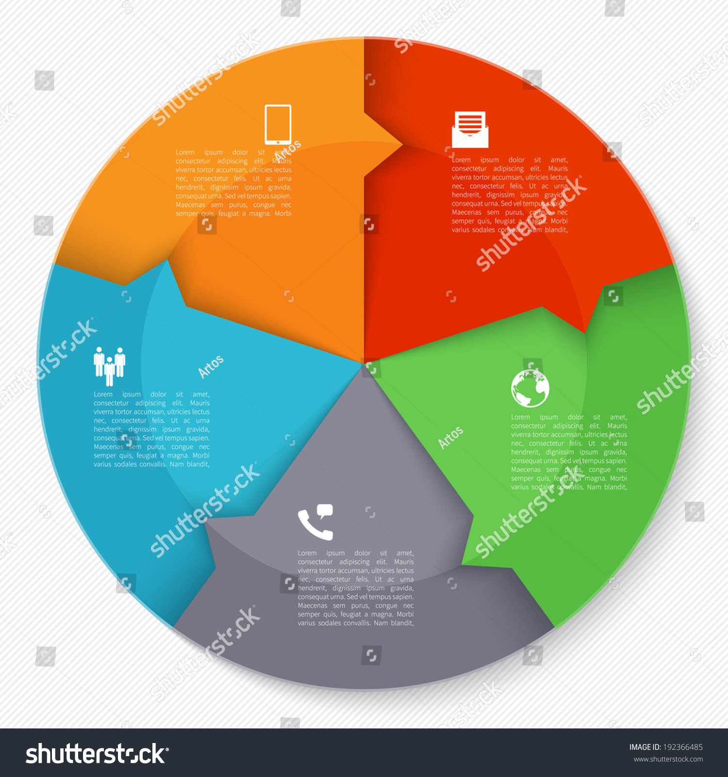 circle vector origami Infographics Circle Style Origami Business Modern Stock