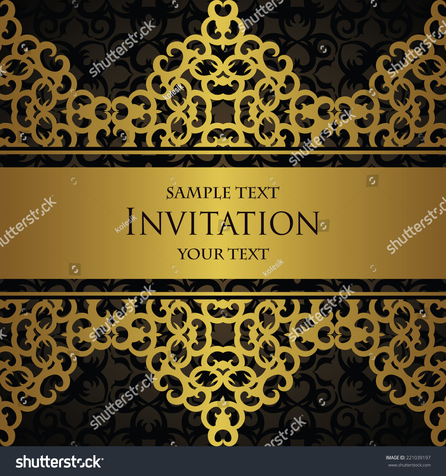 modern card on background gold border stock vector (royalty