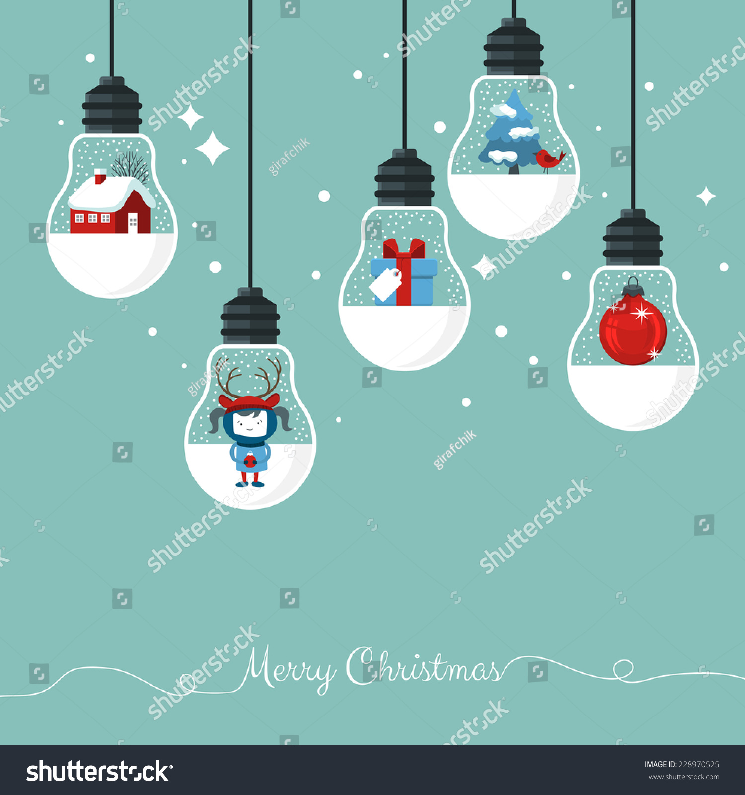 modern christmas card flat stylish design stock vector royalty free christmas cards design