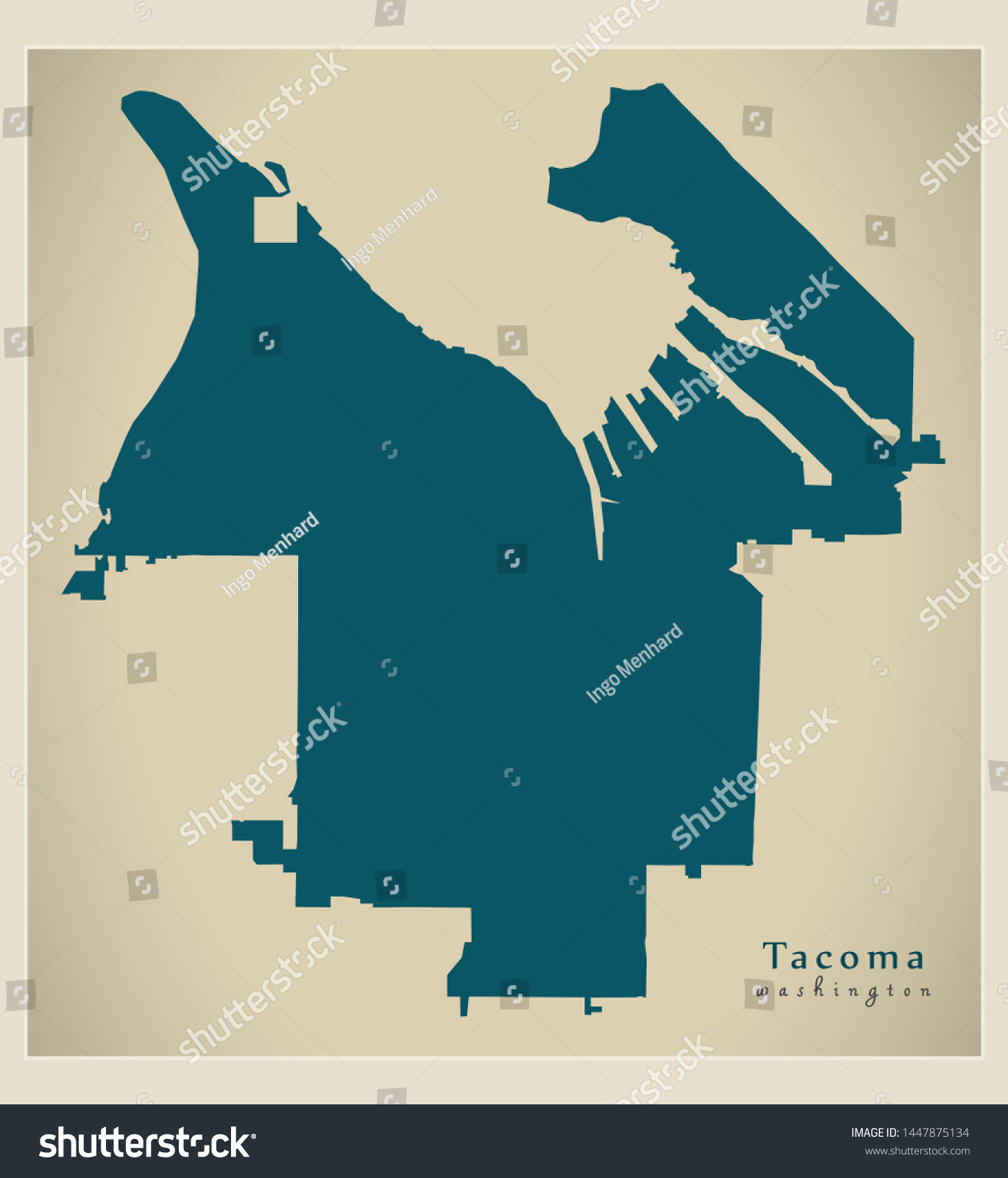 SVG of Modern City Map - Tacoma Washington city of the USA svg