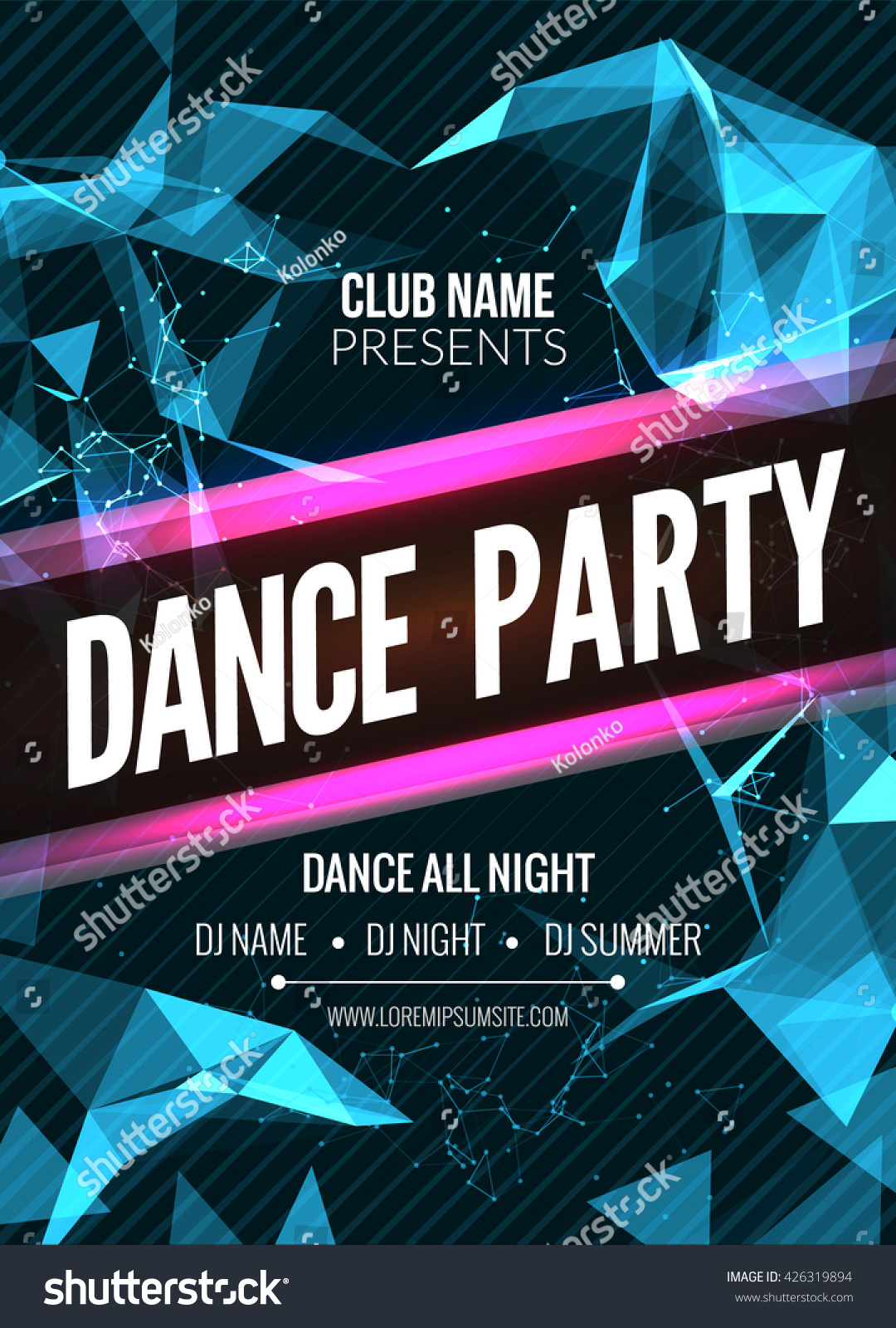 Modern Club Music Party Template Dance Stock Vector Royalty Free