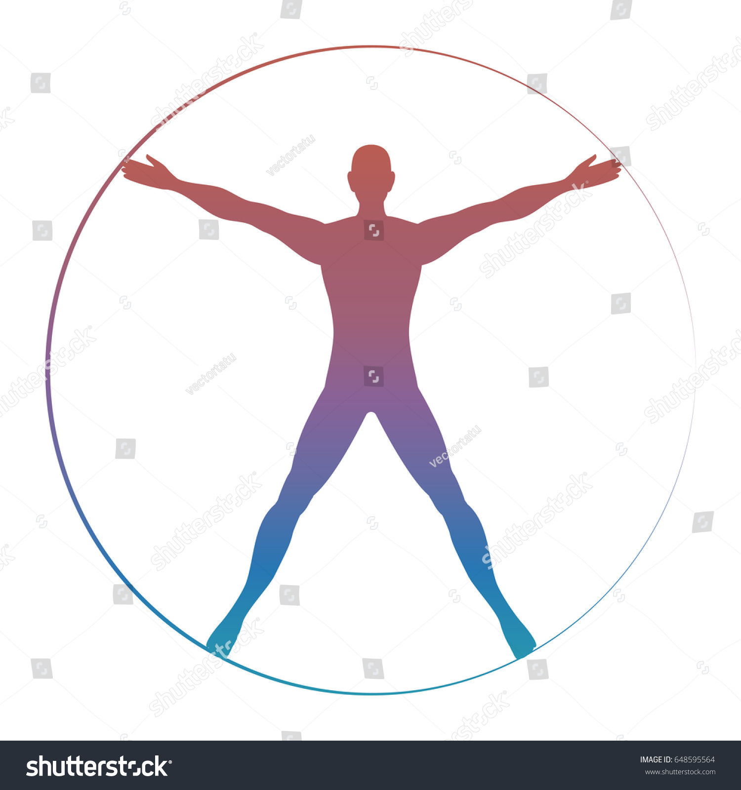 Modern Colorful Vitruvian Man Isolated On Stock Vector Royalty Free Shutterstock