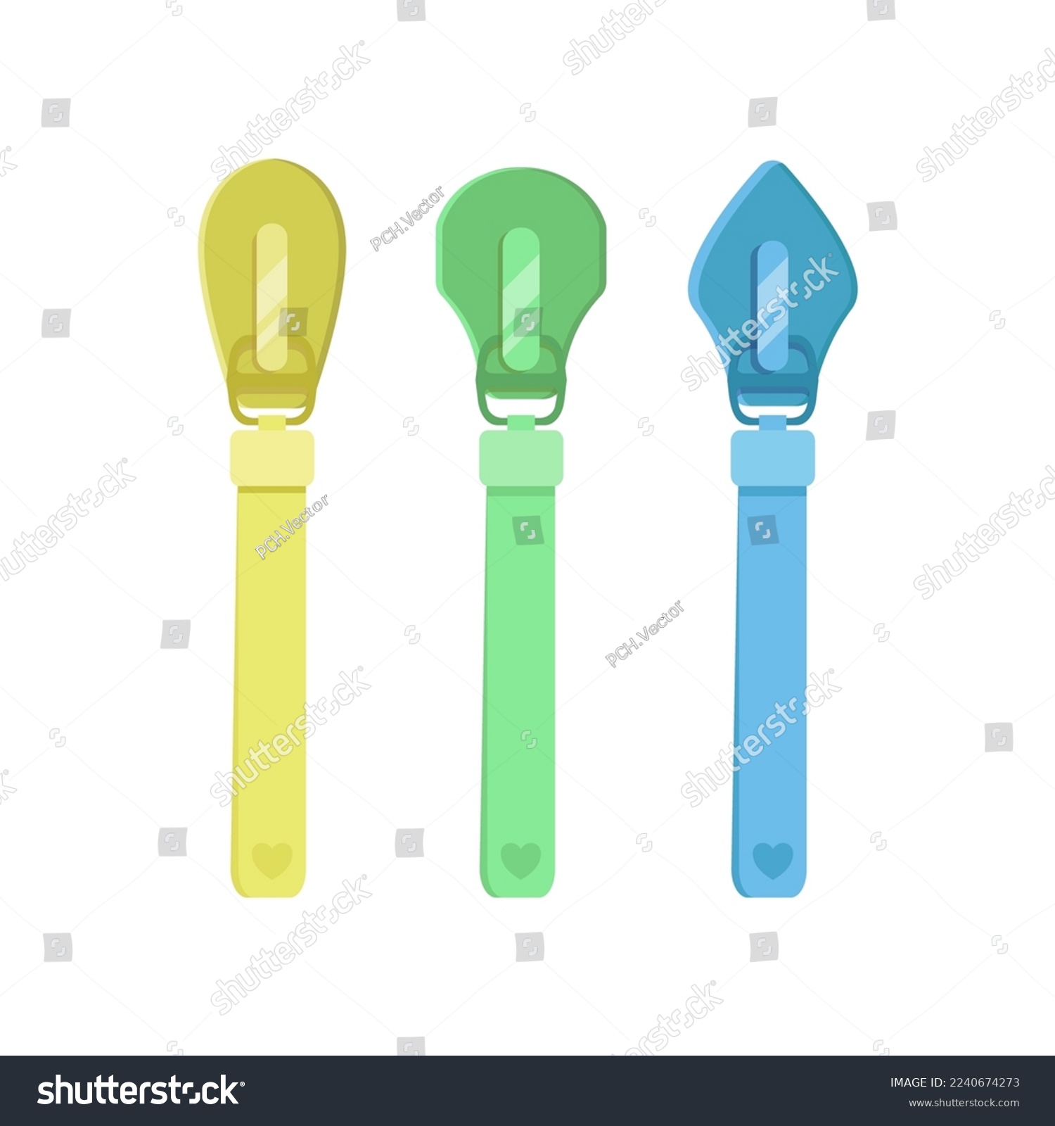 SVG of Modern colorful zip sliders for clothes cartoon illustration. Zipper pullers with tassels for sportswear or leather backpacks. Fashion, metal accessories concept svg