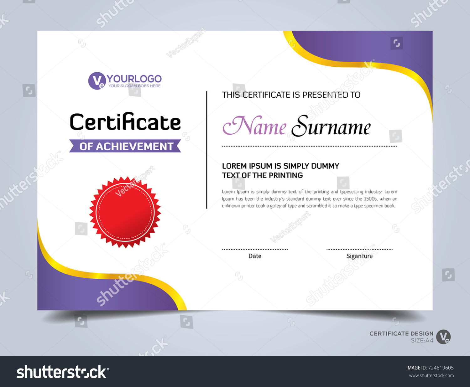 Modern Creative Certificate Appreciation Award Template Stock Vector ...