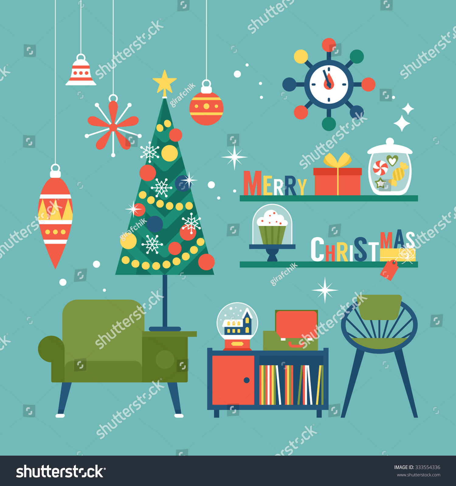 Modern Creative Christmas Greeting Card Design Stock Vector 333554336  Shutterstock