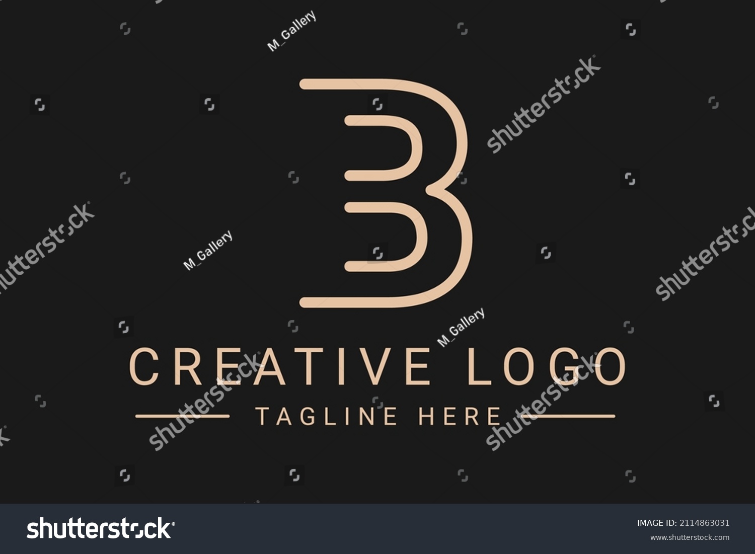 Modern Creative Letter B Vector Logo Stock Vector (Royalty Free) 2114863031