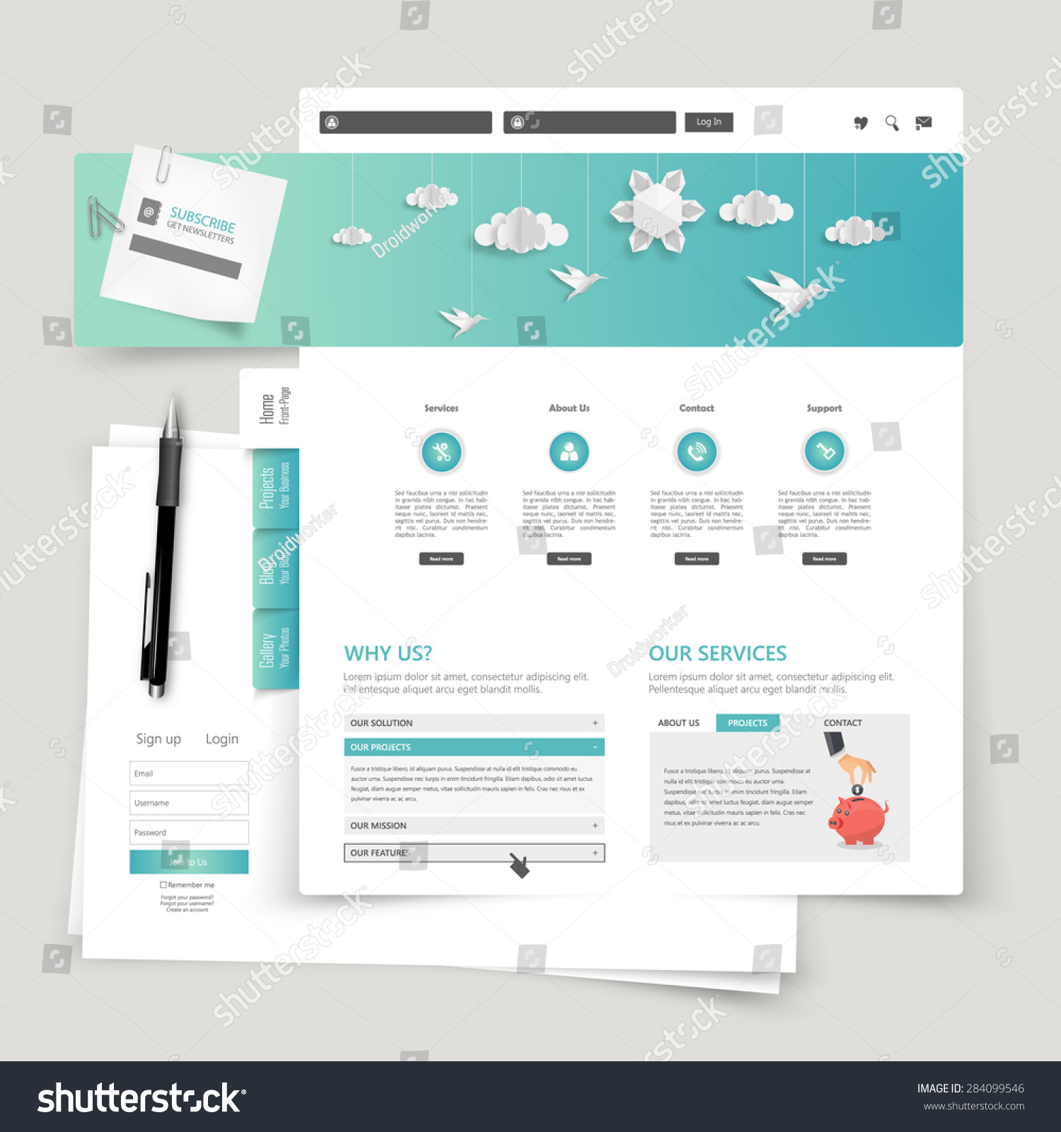 modern creative website template design stock vector royalty free