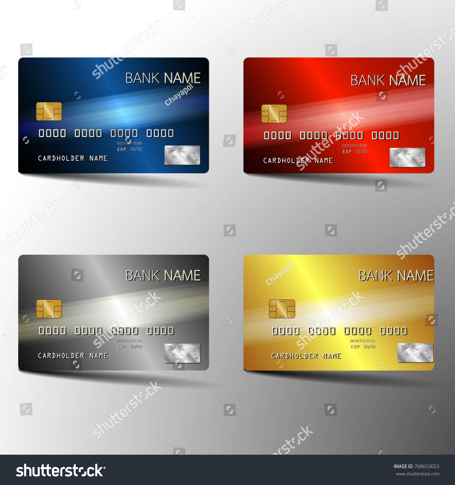 modern credit card set template design stock vector (royalty