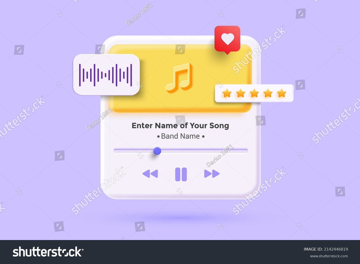 28 935 3d Music Player Images Stock Photos Vectors Shutterstock   Stock Vector Modern D Rendering Minimal Audio Music Player Concept Audio Media Playback Controls Vector D 2142446819 