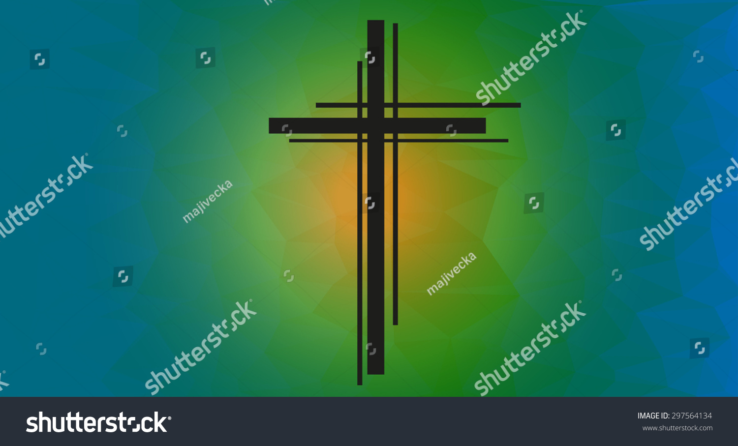 Modern Design Crucifix On A Colored Background Stock Vector ...