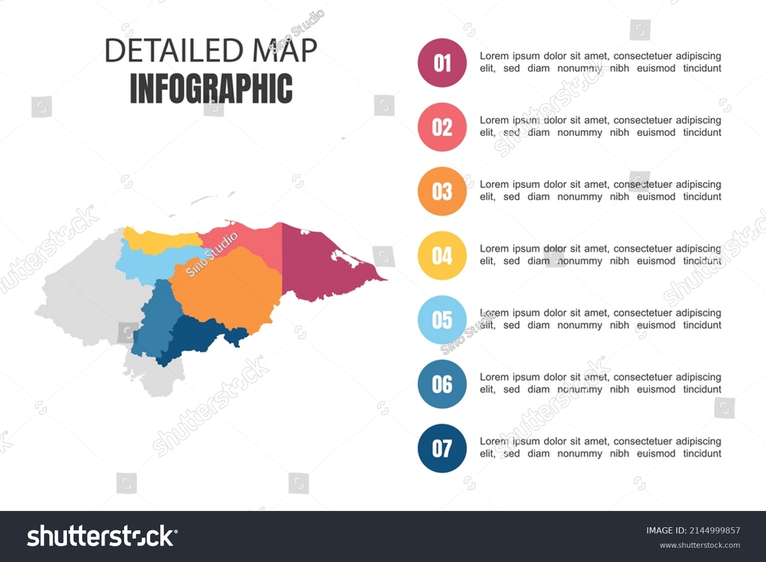 Modern Detailed Map Infographic Honduras Stock Vector Royalty Free   Stock Vector Modern Detailed Map Infographic Of Honduras 2144999857 