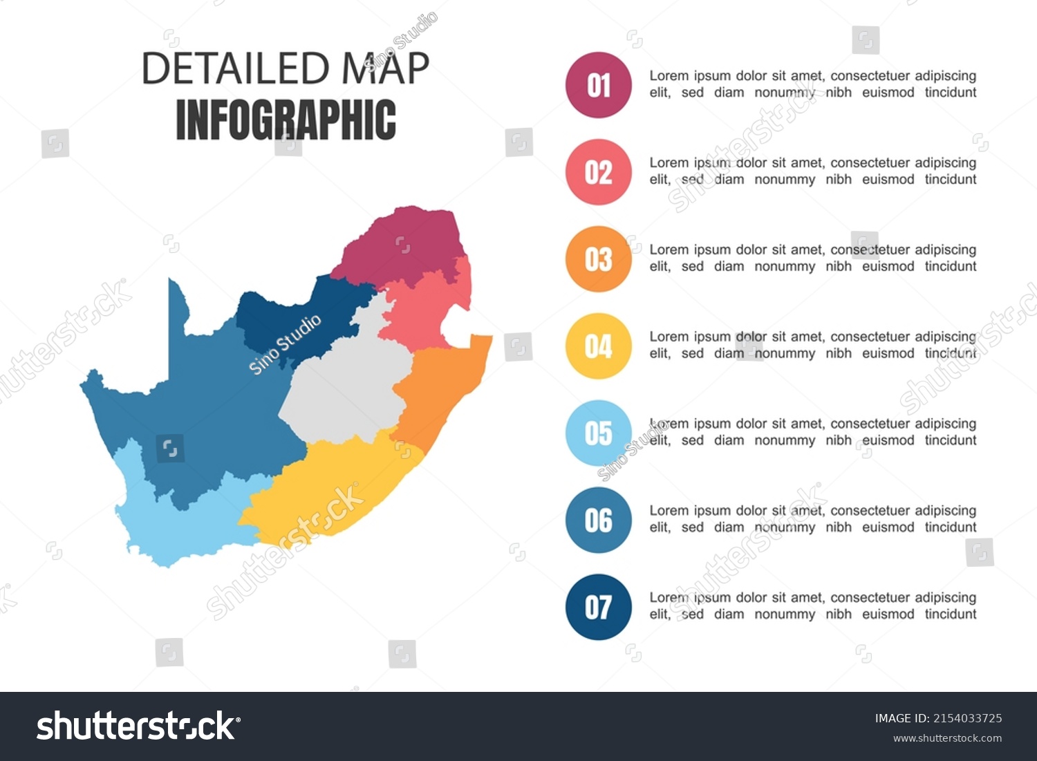 Modern Detailed Map Infographic South Africa Stock Vector Royalty Free Stock Vector Modern Detailed Map Infographic Of South Africa 2154033725