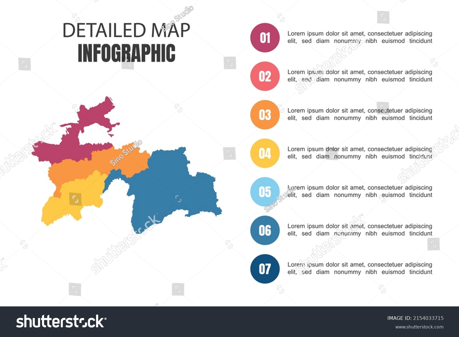 Modern Detailed Map Infographic Tajikistan Stock Vector Royalty Free   Stock Vector Modern Detailed Map Infographic Of Tajikistan 2154033715 