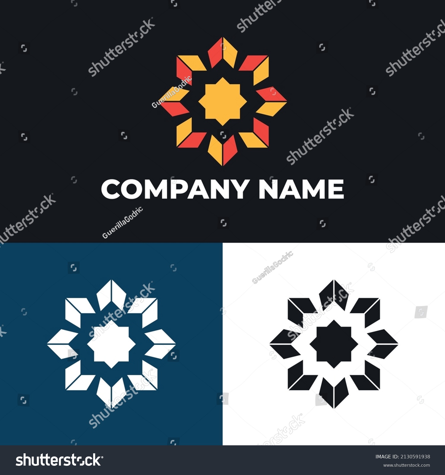 Modern Eight Pointed Star Logo Luxury Stock Vector (Royalty Free ...