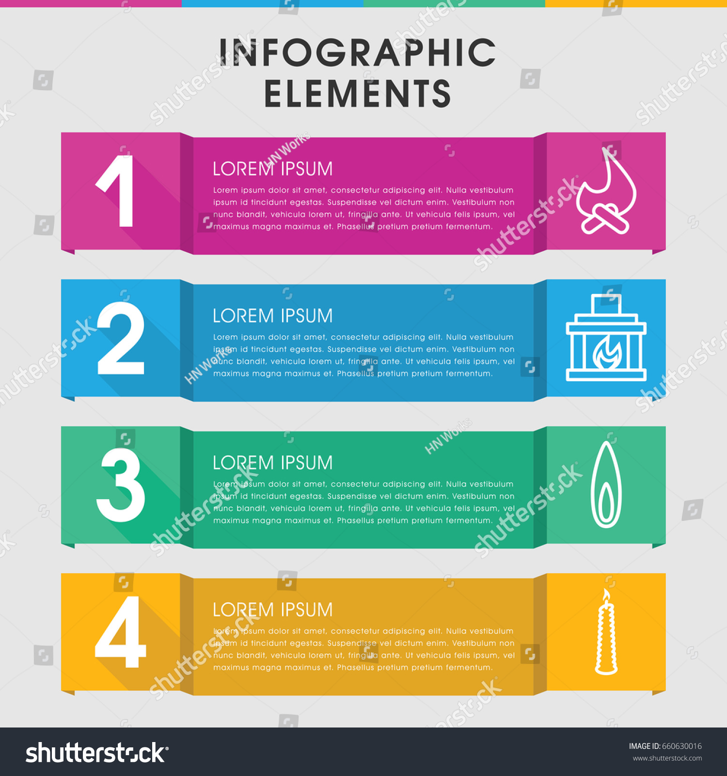 Modern Flame Infographic Template Infographic Design Stock Vector