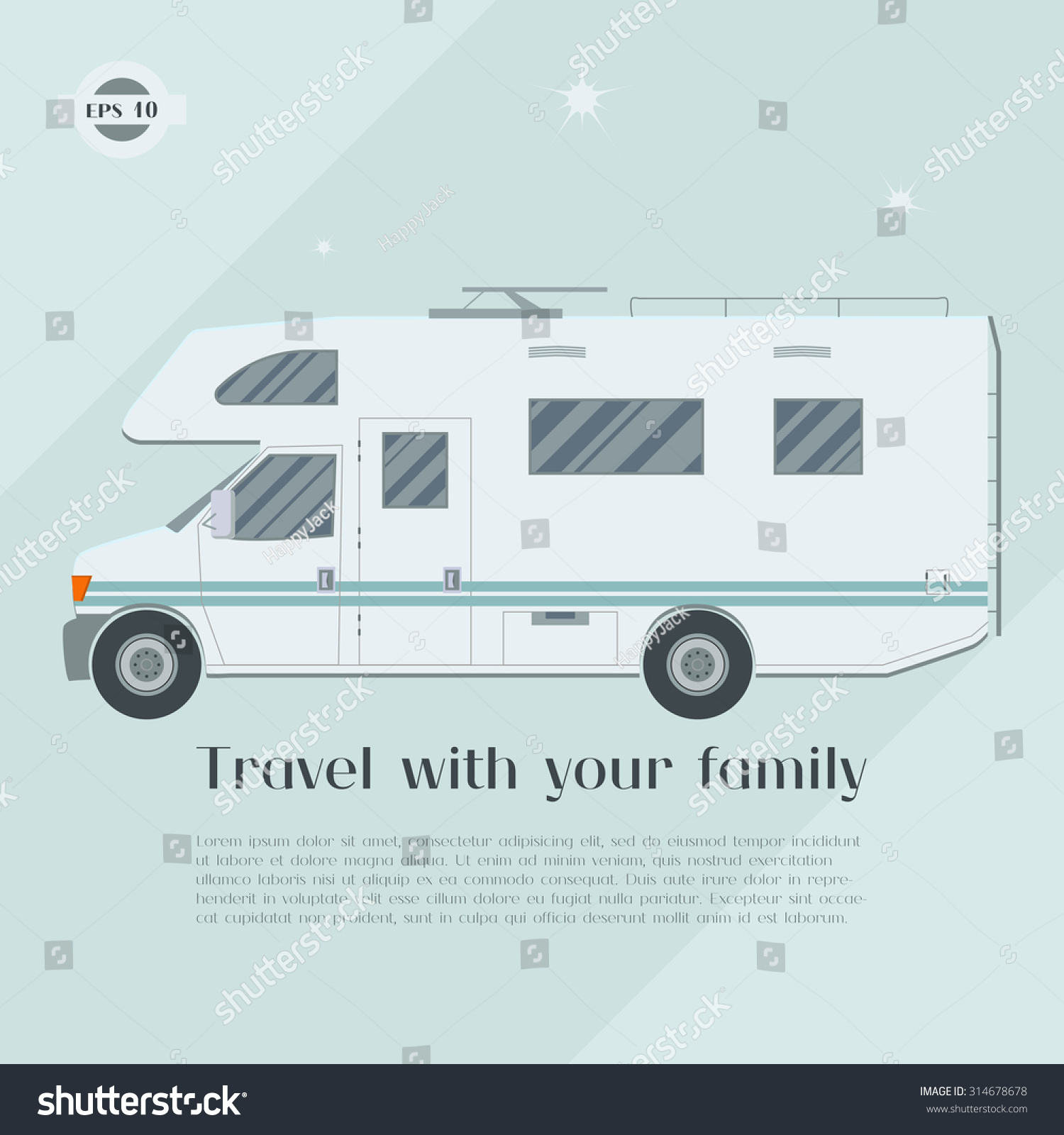 Modern Flat Camper Van Car Family Stock Vector 314678678 in Modern Van Car