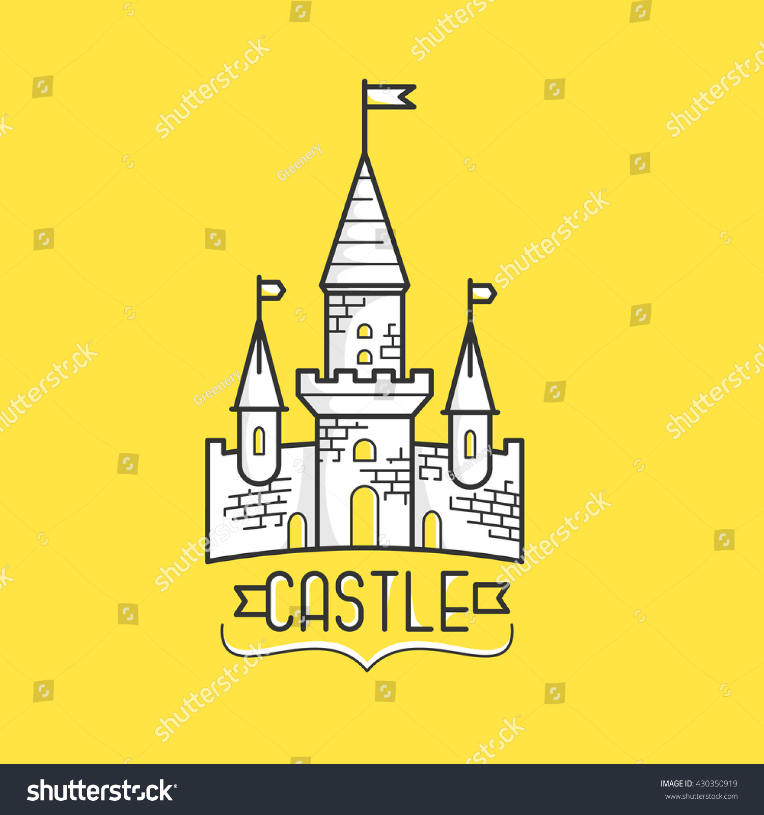 modern flat design linear old castle stock vector 430350919 modern flat design linear old castle stock vector 430350919