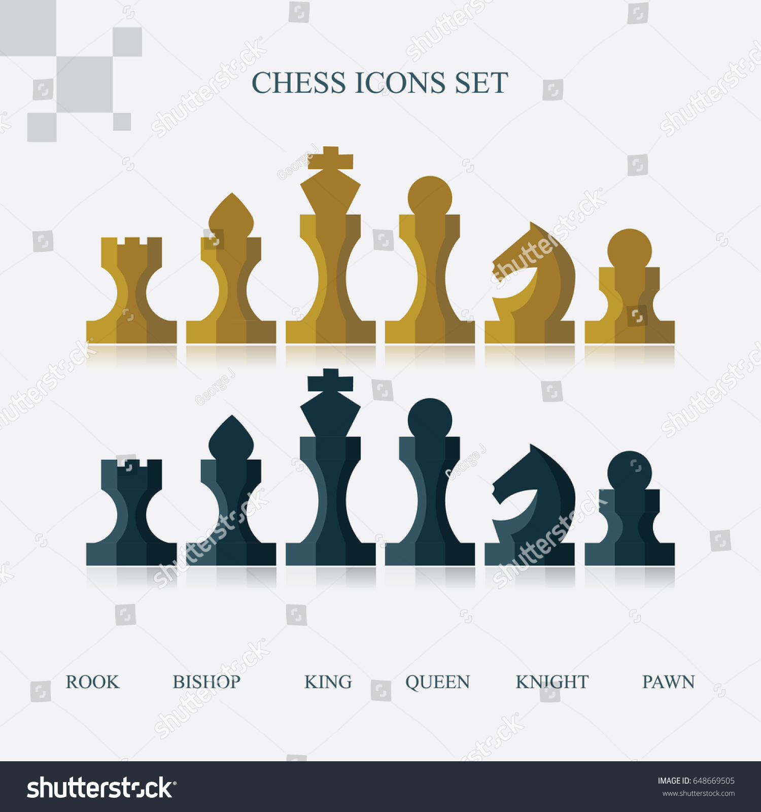 Modern Flat Vector Chess Icons Set Stock Vector Royalty Free