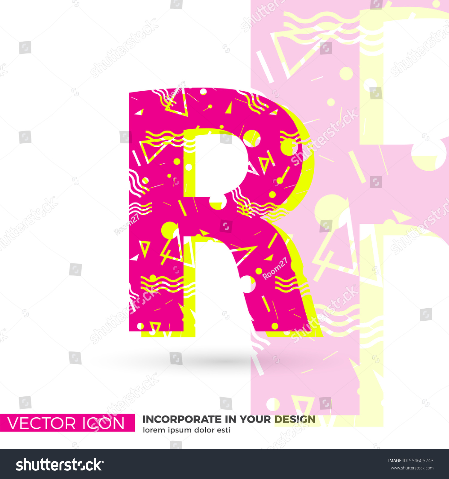 FUENTE MODERNA, LETRA DEL VECTOR R: vector de stock (libre de regalías ...