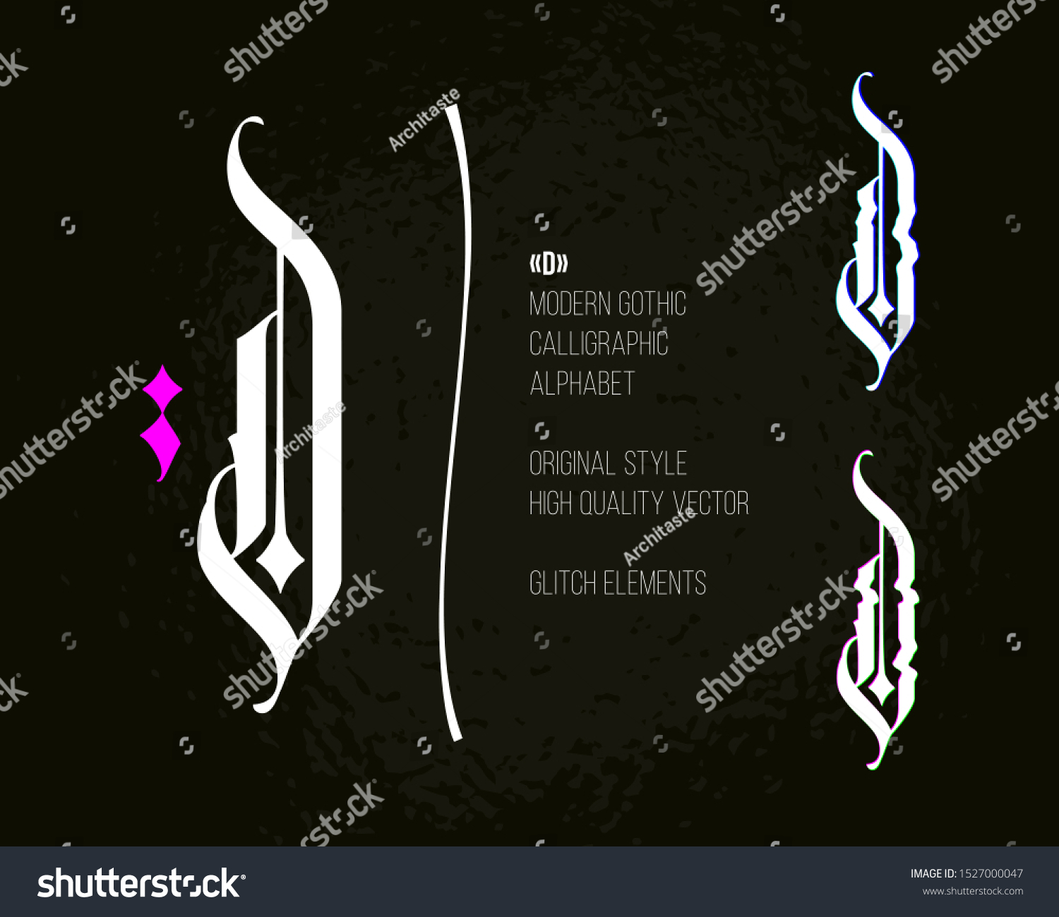 Modern Gothic Calligraphic Alphabet Letter D Stock Vector Royalty Free 1527000047