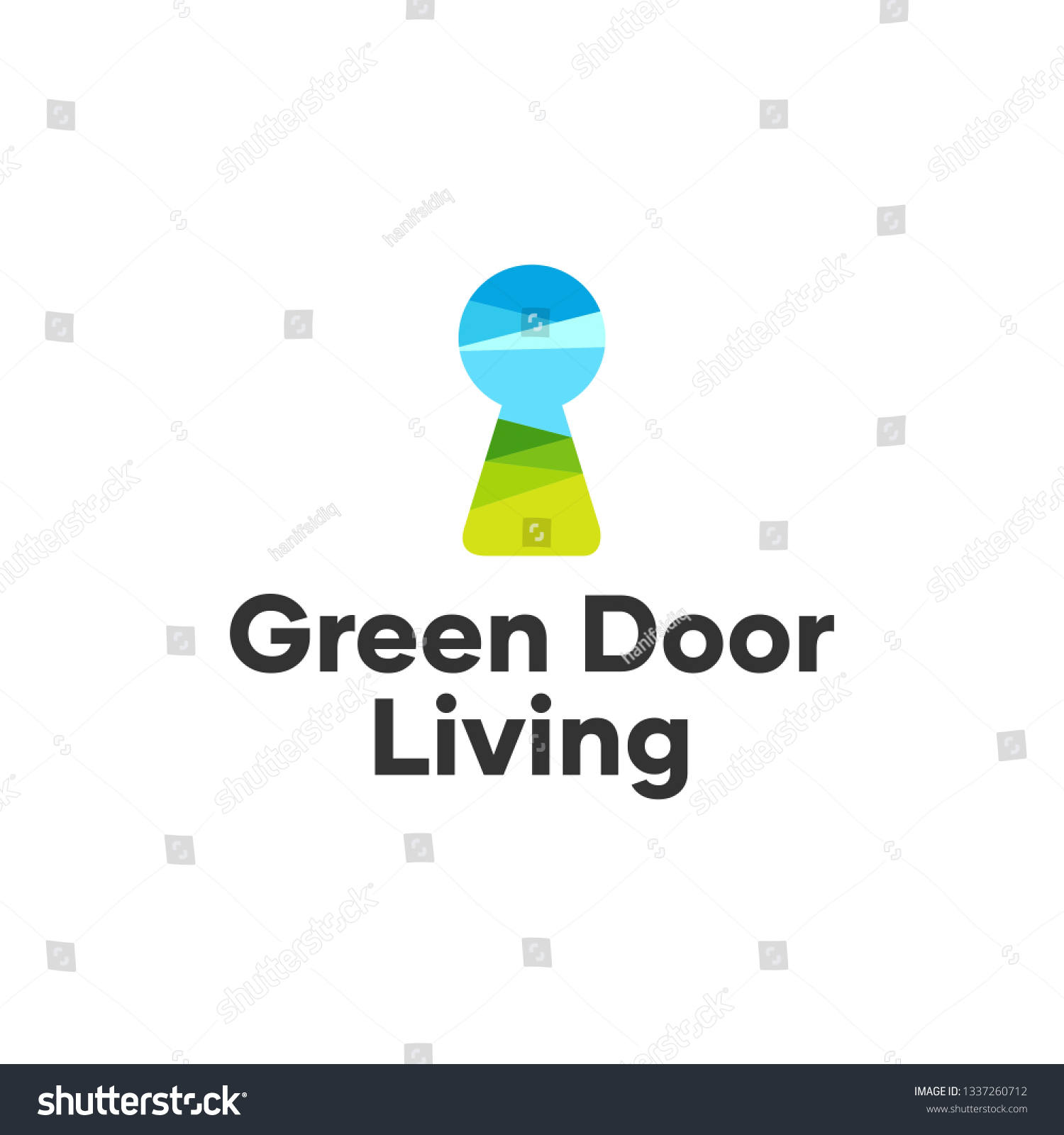 Modern Green Door Living Logo Design Royalty Free Stock Image