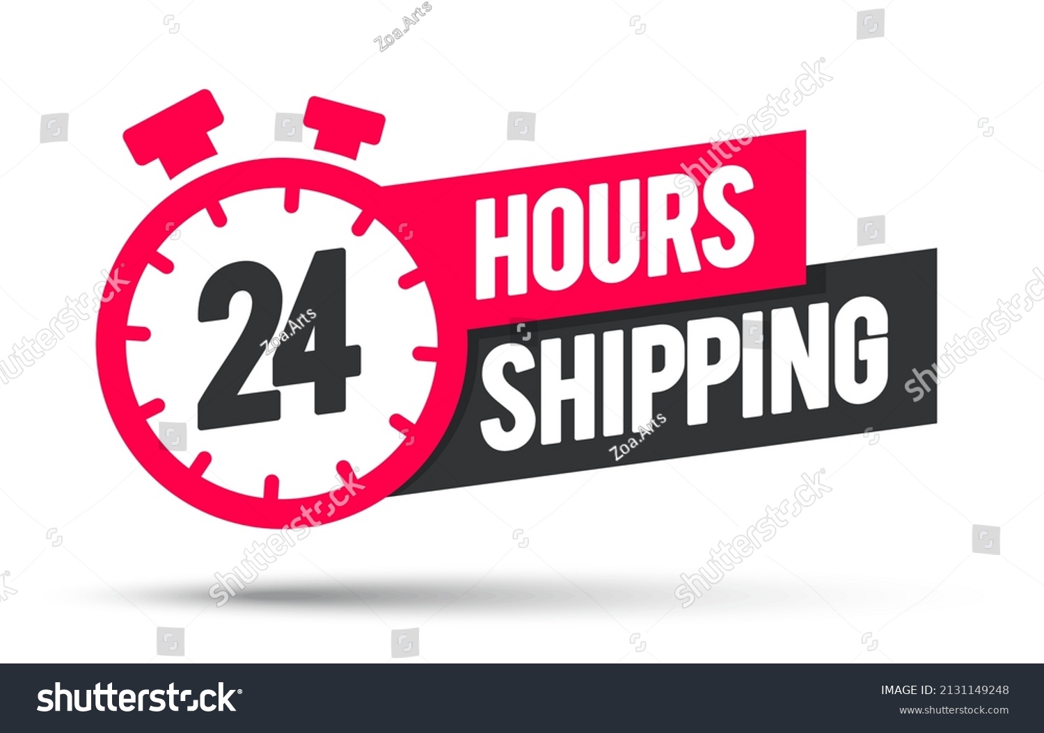 SVG of Modern 24 Hours Shipping Label svg