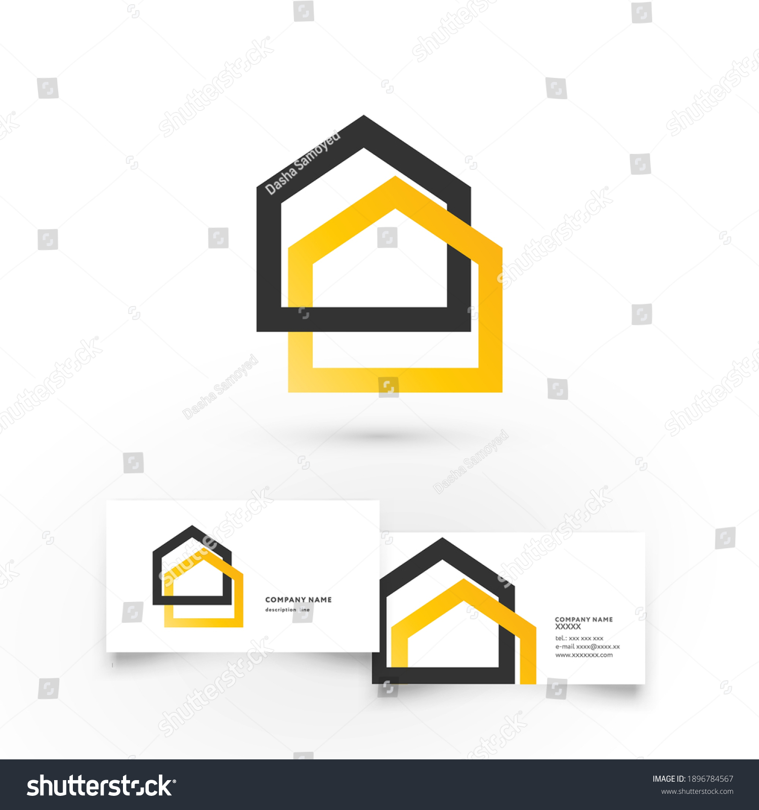 House Simple Logo Images Stock Photos Vectors Shutterstock   Stock Vector Modern Icon Design Logo Element With Business Card Template Best For Identity And Logotypes House 1896784567 