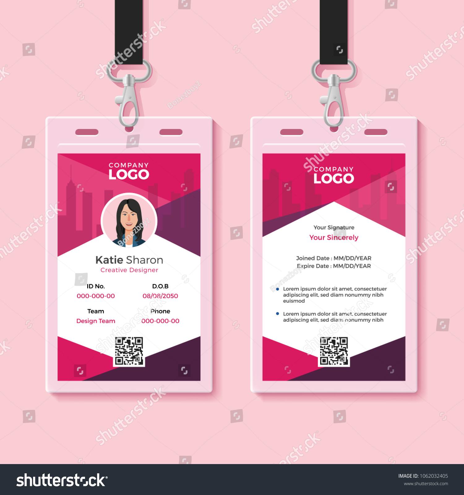 Modern Identity Card Design Template Stock Vector Royalty Free