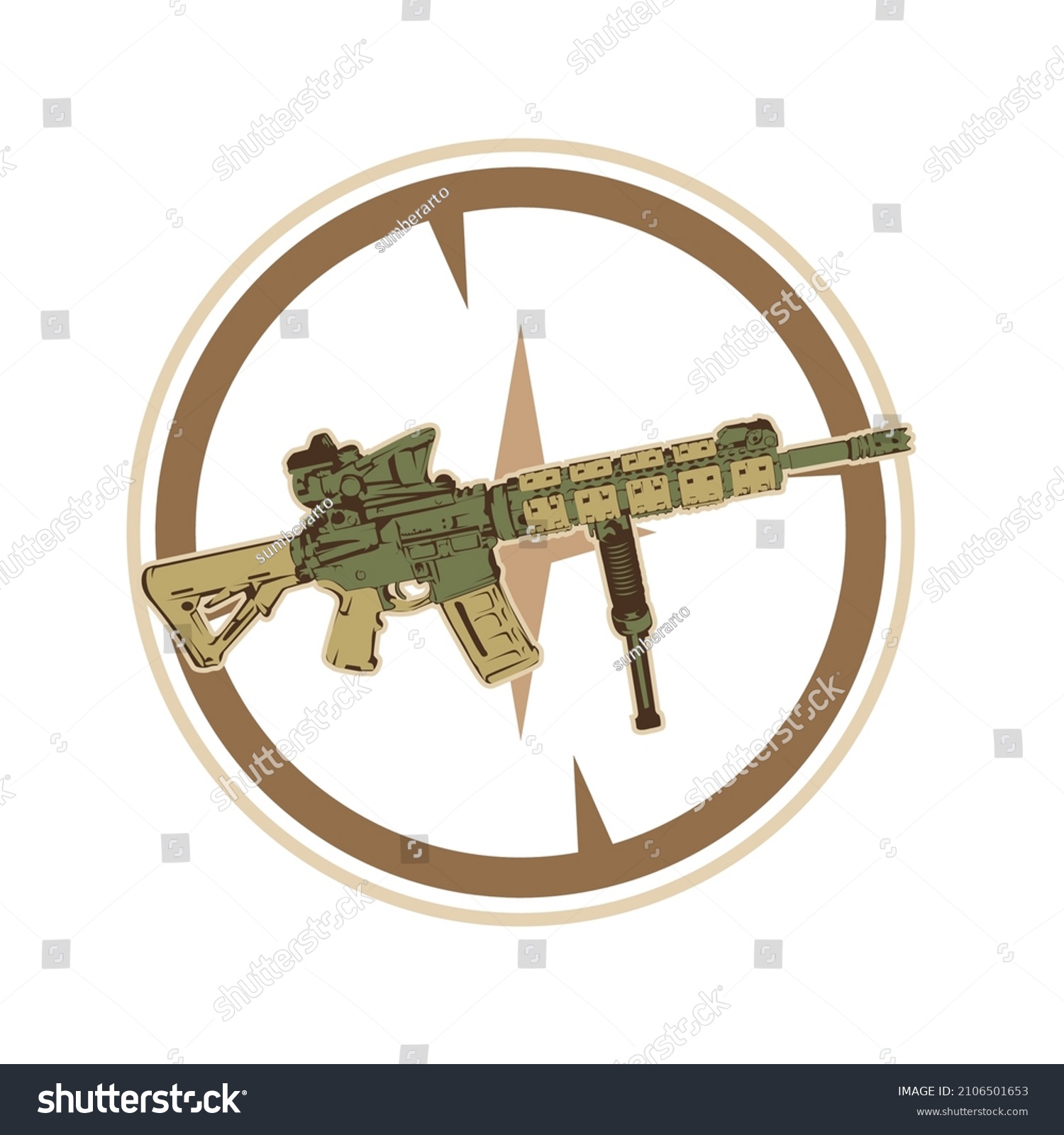 Modern Illustration Assault Rifles Logo Stock Vector (Royalty Free ...