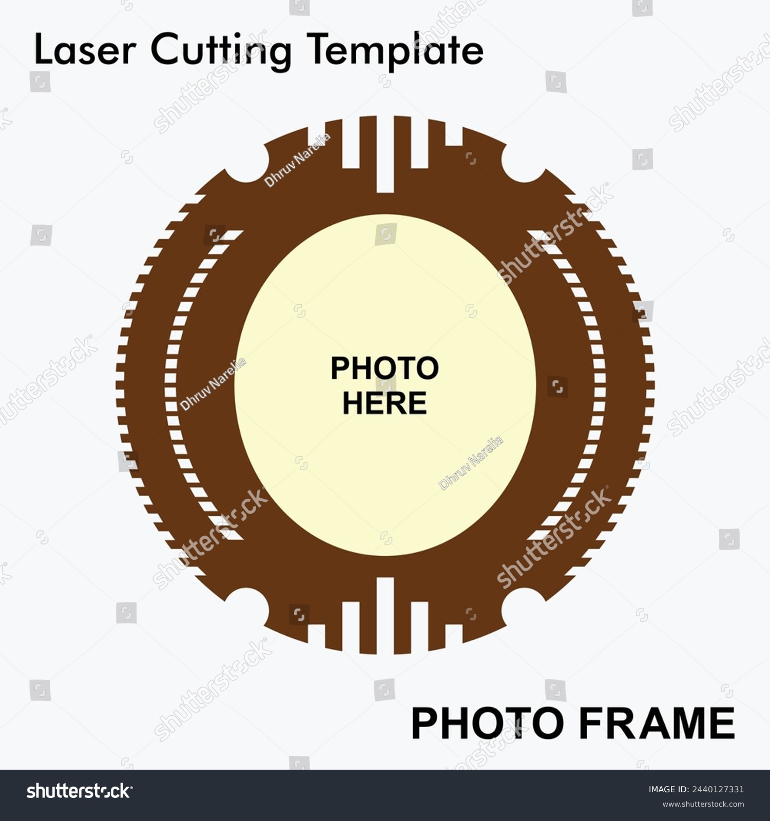 SVG of Modern laser cut photo frame with 1 photo. Home decorative wooden sublimation frame template. Suitable for home and room decor. Laser cut photo frame template design for mdf and acrylic cutting. svg