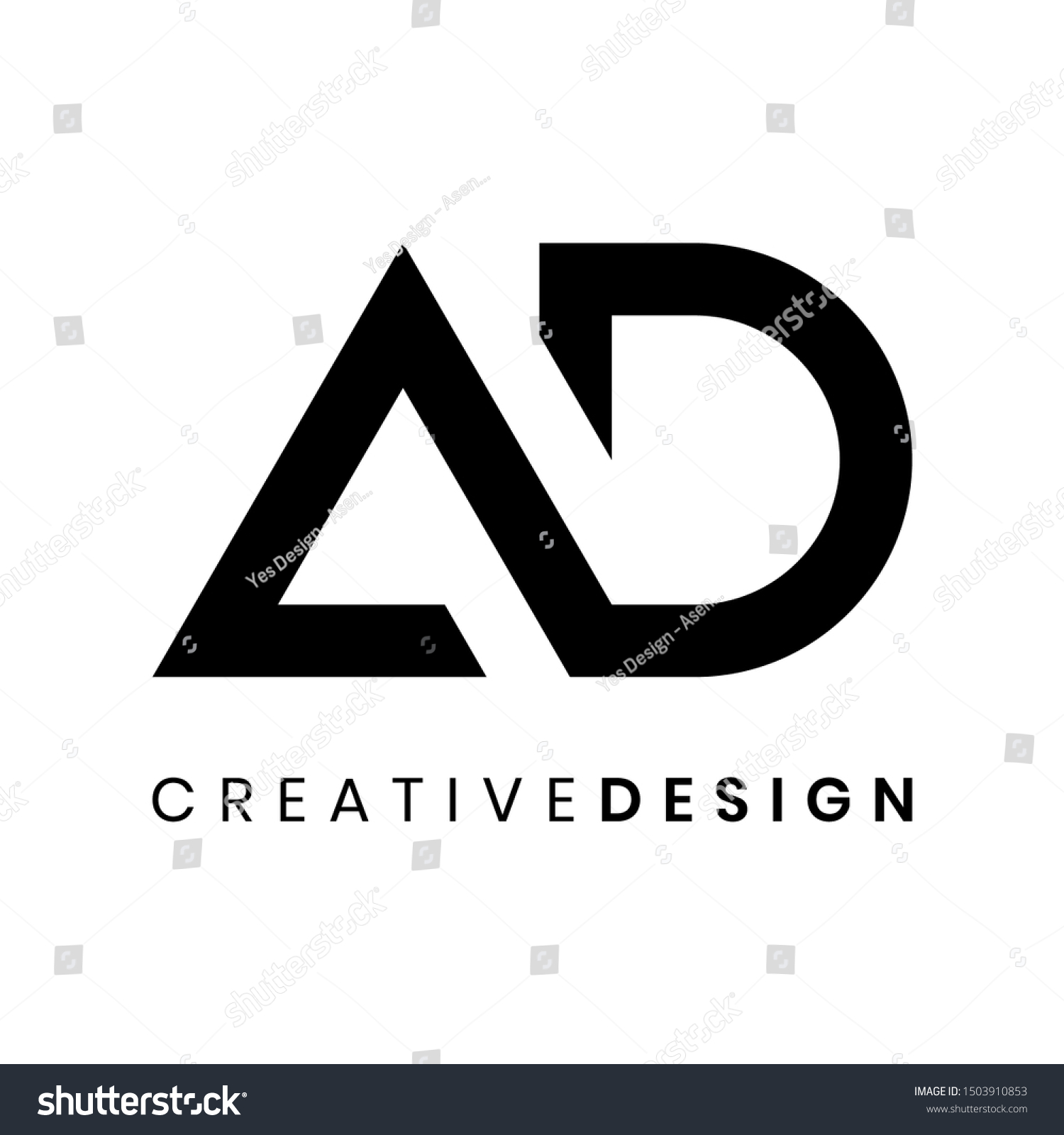 Modern Letter Ad Logo Design Vector Stock Vector (Royalty Free) 1503910853