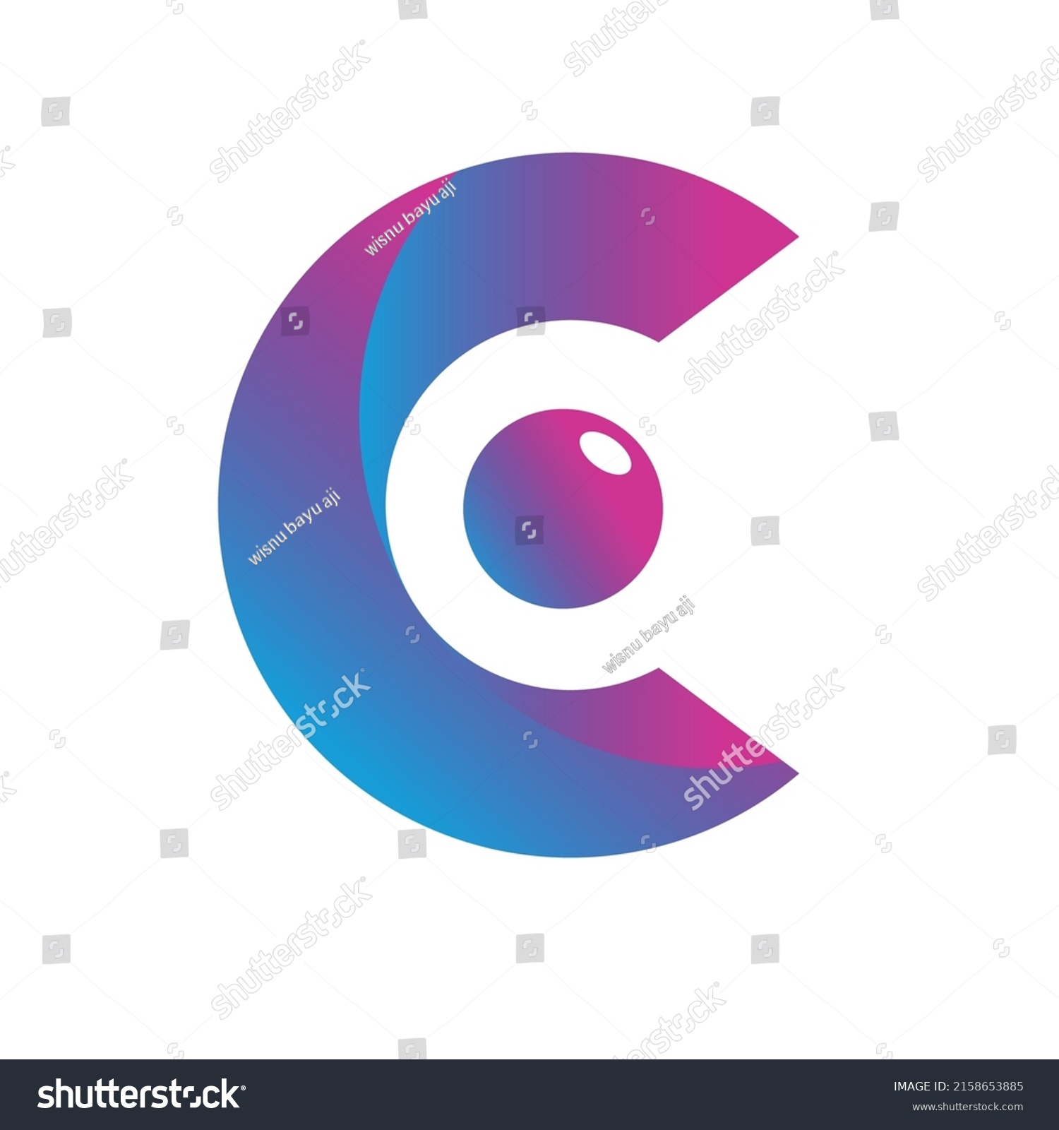 Modern Letter C Logo Ball Symbol Stock Vector (Royalty Free) 2158653885