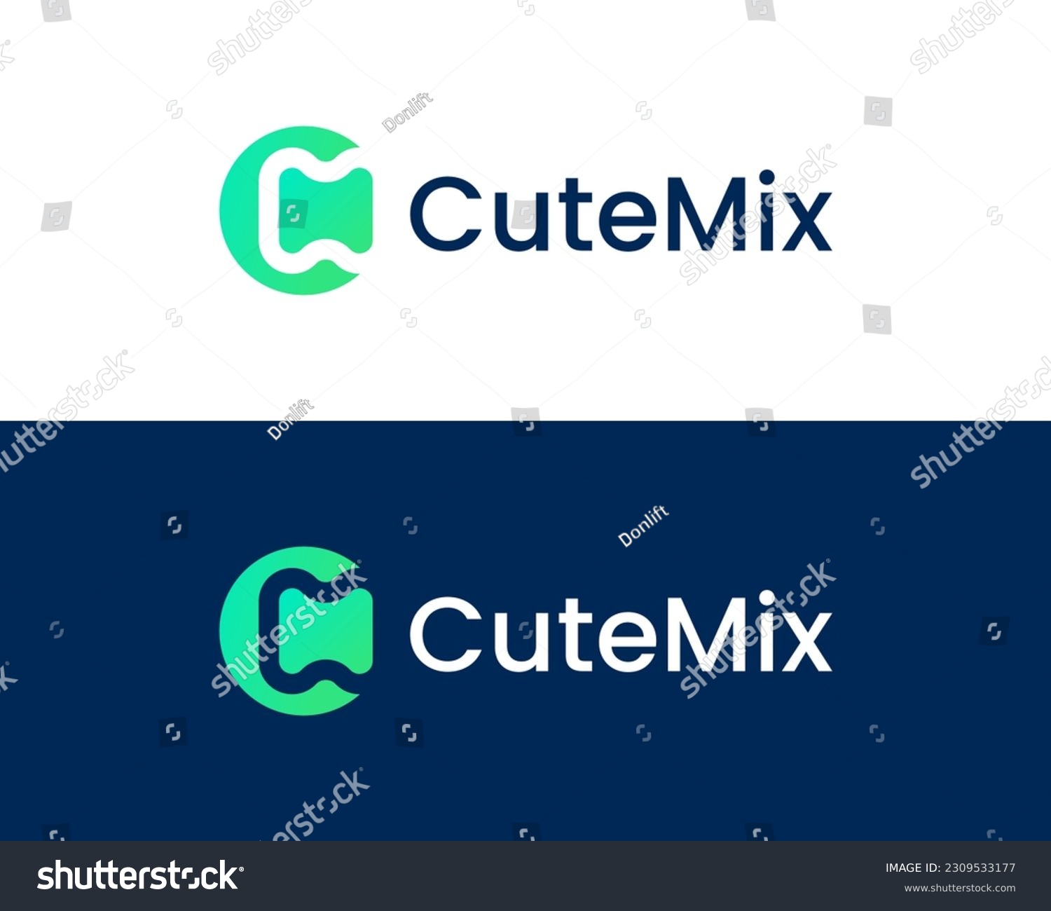 SVG of Modern letter CM mix logo design vector template svg