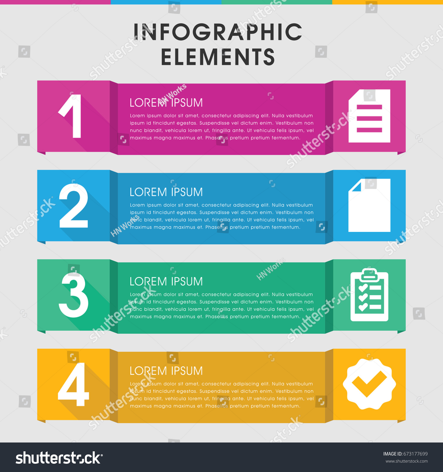 Modern List Infographic Template Infographic Design Stock Vector