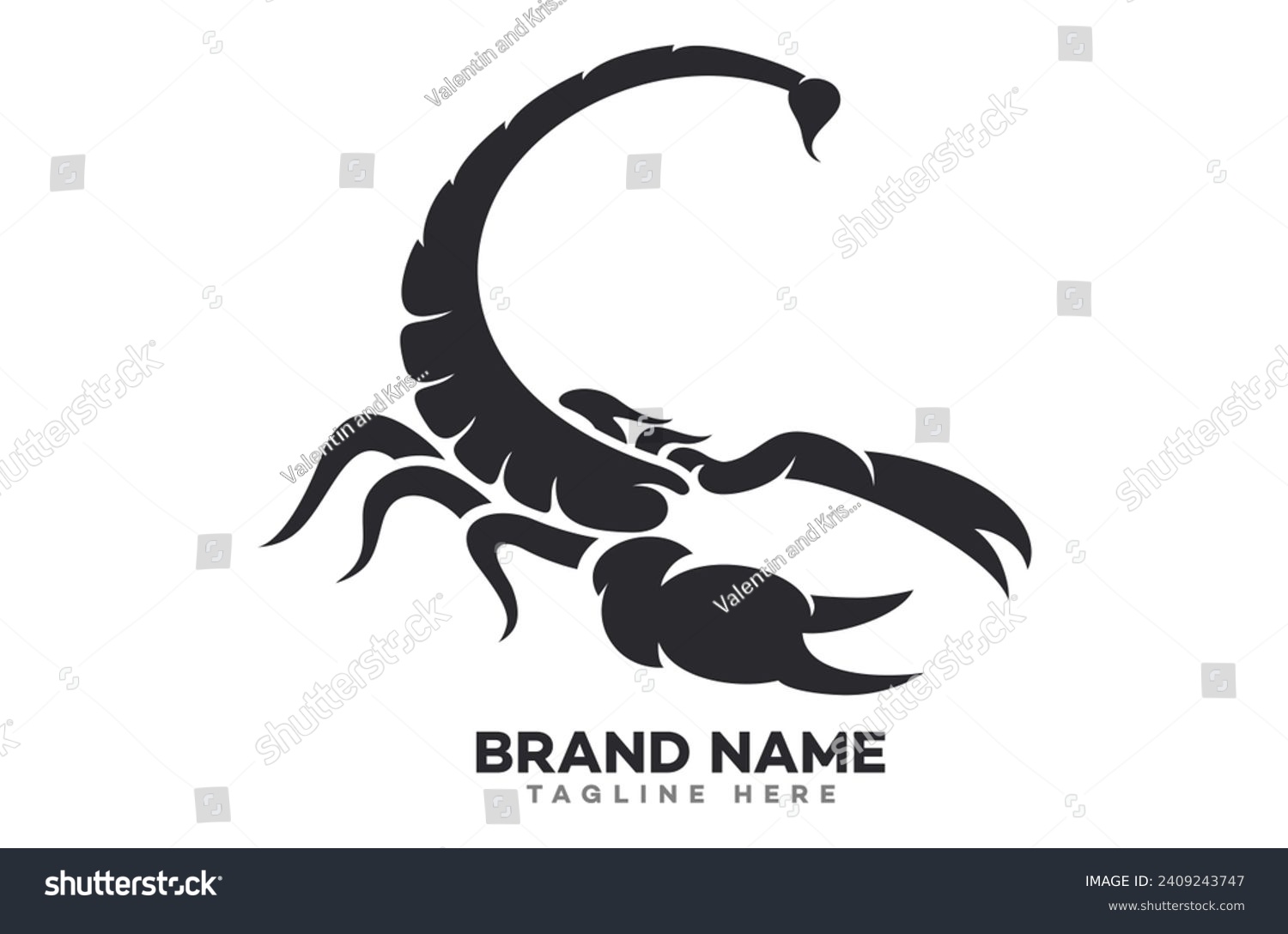 SVG of Modern logo scorpion in attack. Vector illustration. svg